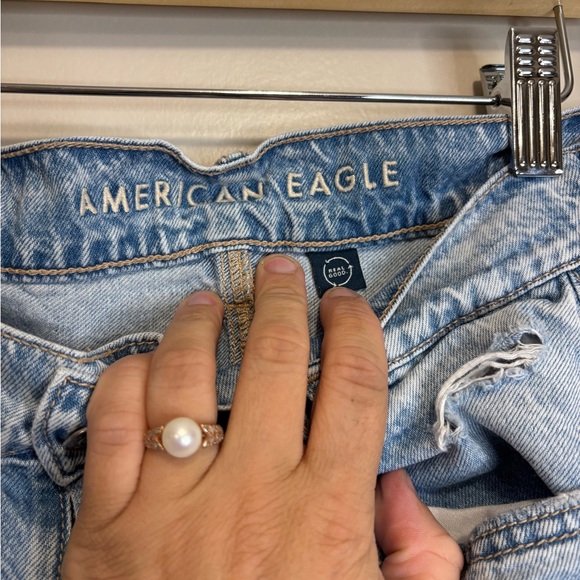 American Eagle Outfitters Ripped Light Blue Boyfriend Jeans - Picture 2 of 4